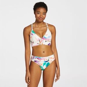 CALIA WOMEN'S BIKINI TOP & BOTTOMS TUMMY CONTROL UNBLEACHED MULTI SIZE SMALL NWT